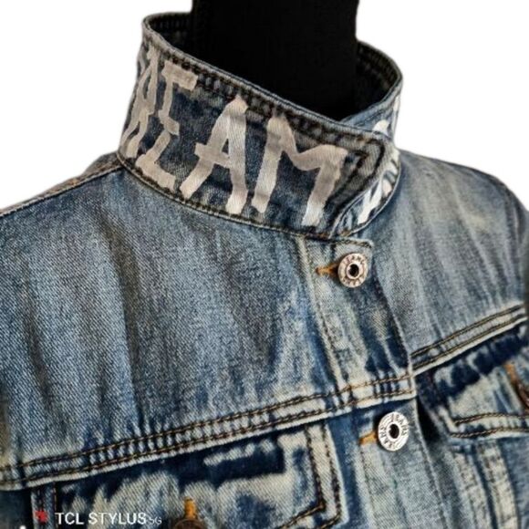 OOAK Wren & Glory" Dream Baby Dream" Custom Jean Jacket - Picture 7 of 14